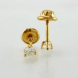 Topos Tres Garras Diamantes 16pts 0.5gr / 3mm Oro Amarillo 18K