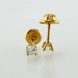 Topos Cuatro Garras Diamantes 16pts 0.55gr / 3mm Oro Amarillo 18K