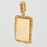 Dije Placa Bordeada 2.4gr / 2.7cm / Oro Amarillo 18K