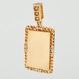Dije Placa Bordeada 2gr / 2.7cm / Oro Amarillo 18K
