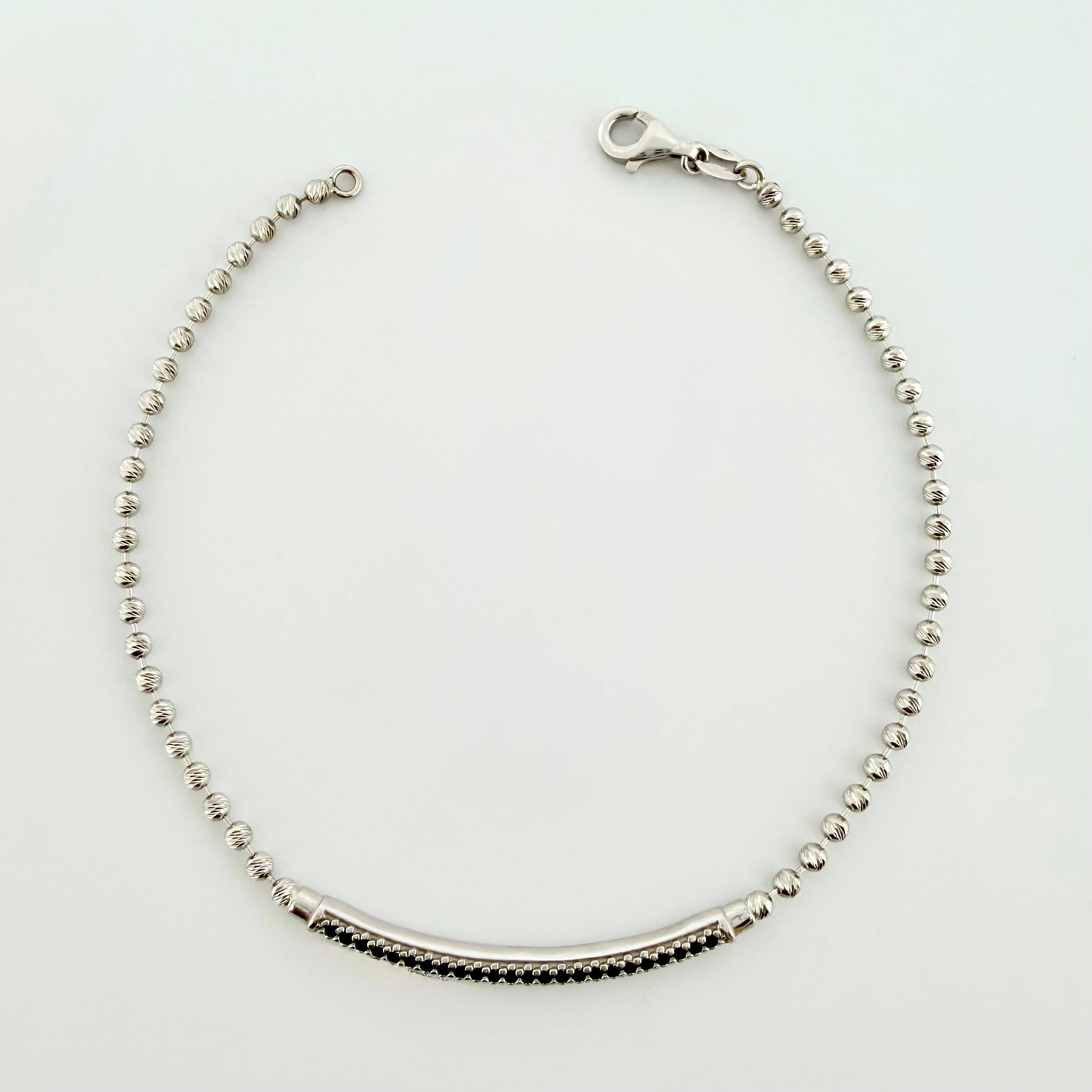 Pulso Militar Arco 6gr / 20cm / 2.2mm Oro Blanco +4 18K *