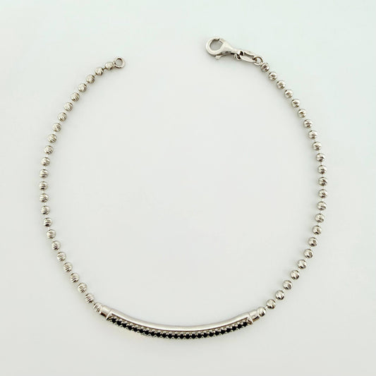 Pulso Militar Arco 6gr / 20cm / 2.2mm Oro Blanco +4 18K *