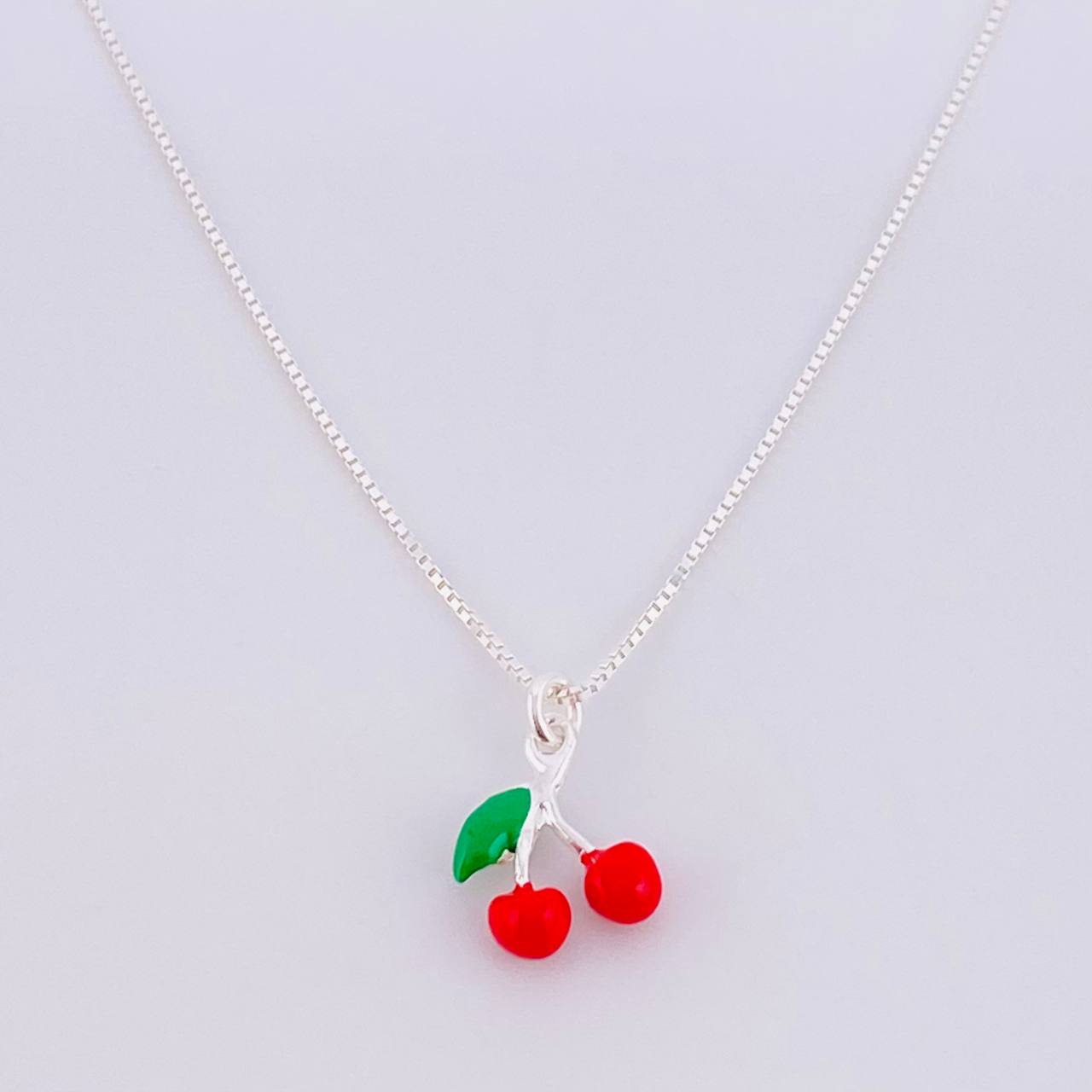 Cadena Veneciana Dije Cerezas 3.2g / 45cm / 0.9mm Plata 925