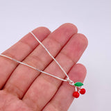Cadena Veneciana Dije Cerezas 3.2g / 45cm / 0.9mm Plata 925