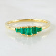 Anillo Escalera Helada 2.5gr / T7 1/2 / 24pts Esmeraldas Oro Amarillo (Joya) ©