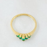Anillo Escalera Helada 2.5gr / T7 1/2 / 24pts Esmeraldas Oro Amarillo (Joya) ©