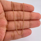 Cadena Mini Cubana 1.4gr / 60cm / 1mm Oro Rosa +1 18K $