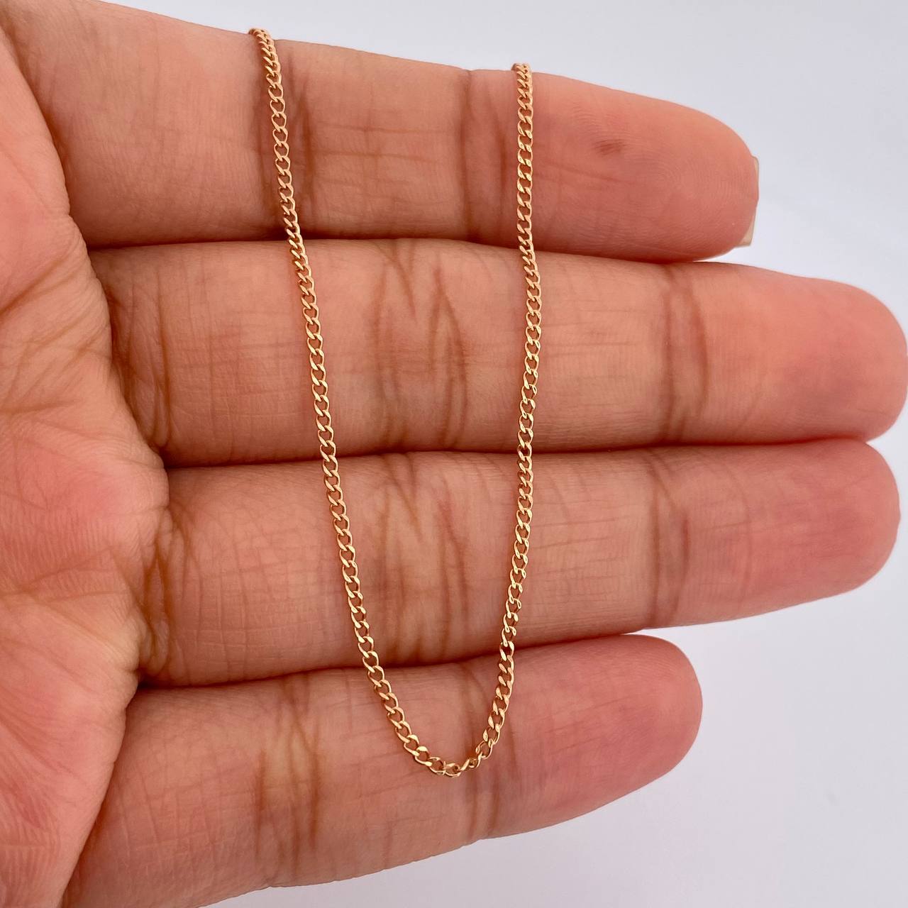 Cadena Mini Cubana 1.4gr / 59.6cm / 1.29mm Oro Rosa +1 18K &