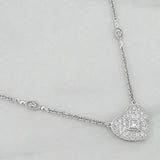 Cadena Aro Seguido Corazon Diamantes 25Pts 8.75 g / 41 cm / 1.23 mm Oro Blanco 18K