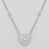 Cadena Aro Seguido Corazon Diamantes 25Pts 8.75 g / 41 cm / 1.23 mm Oro Blanco 18K