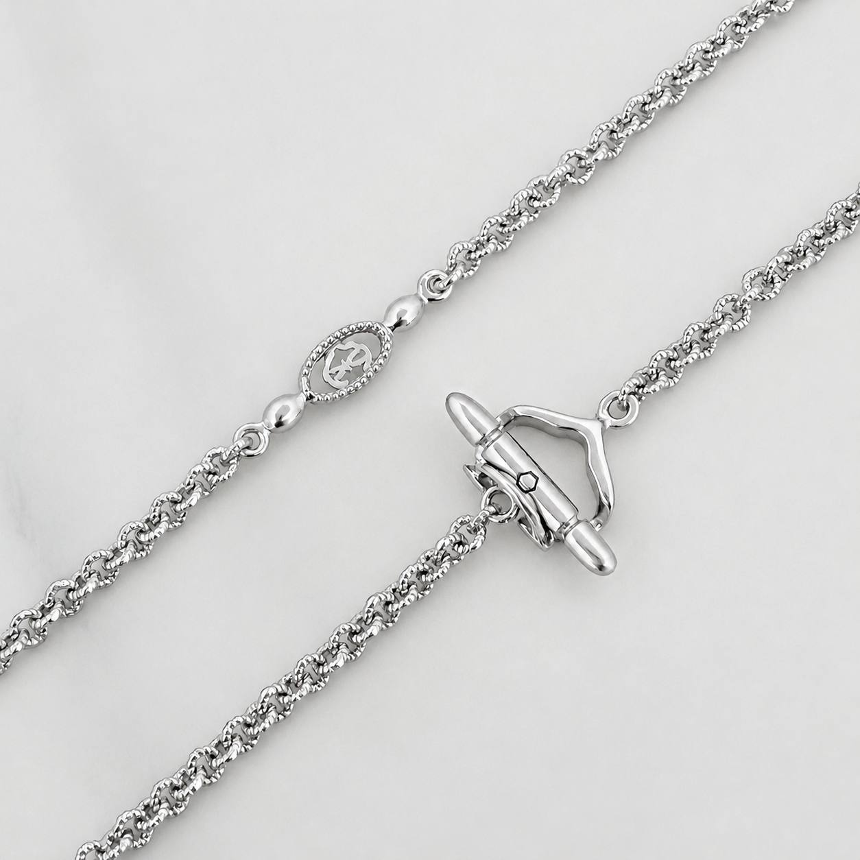 Cadena Aro Seguido Corazon Diamantes 25Pts 8.75 g / 41 cm / 1.23 mm Oro Blanco 18K