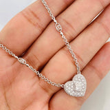 Cadena Aro Seguido Corazon Diamantes 25Pts 8.75 g / 41 cm / 1.23 mm Oro Blanco 18K