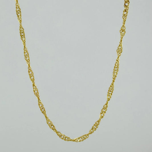 Cadena Singapur 1.5 g / 55 cm / 1 mm Oro Amarillo 18K