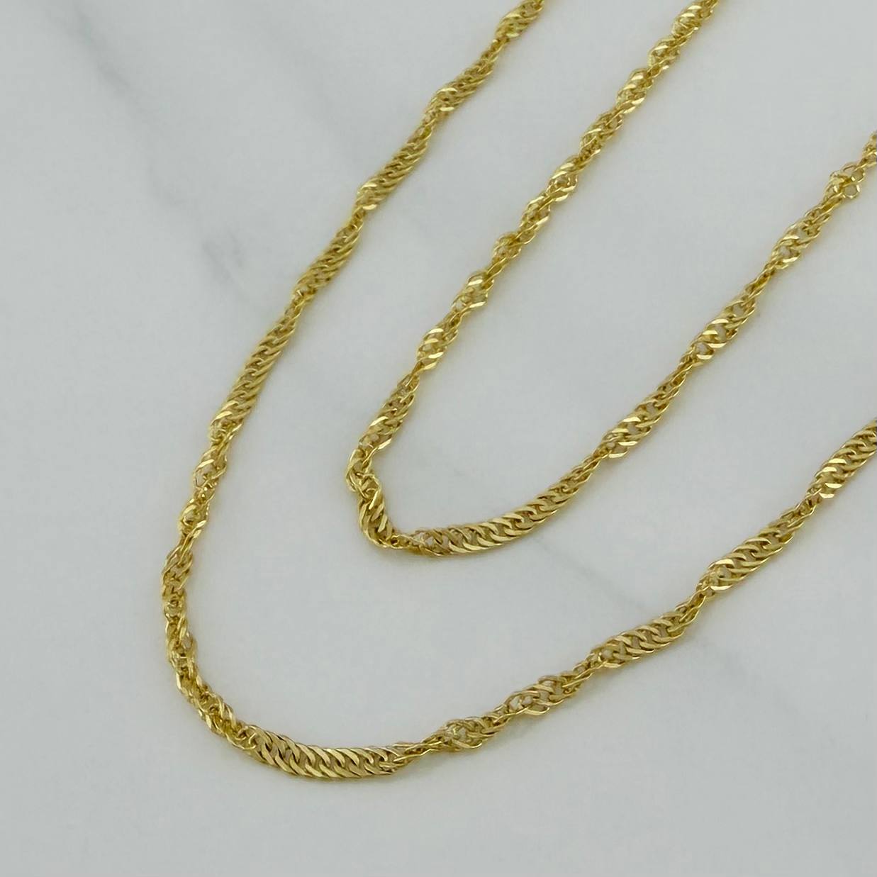 Cadena Singapur 1.55 g / 55 cm / 0.7 mm Oro Amarillo 18K