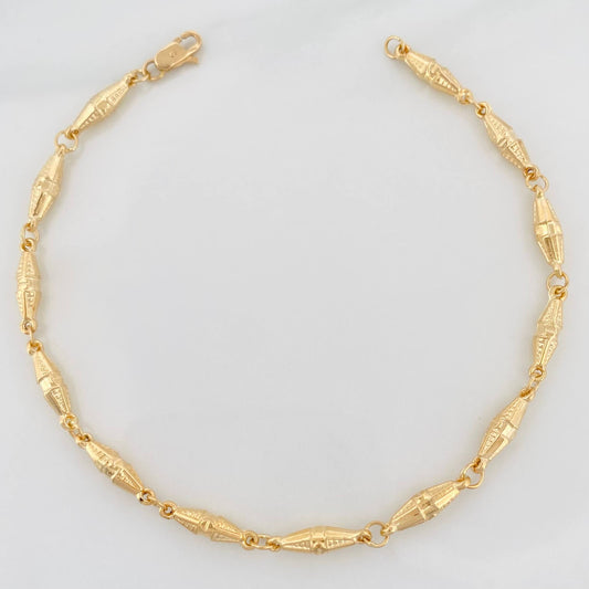 Tobillera Rustico Dubai 4.9 g / 26.5 cm / 3.7 mm Oro Amarillo 18K