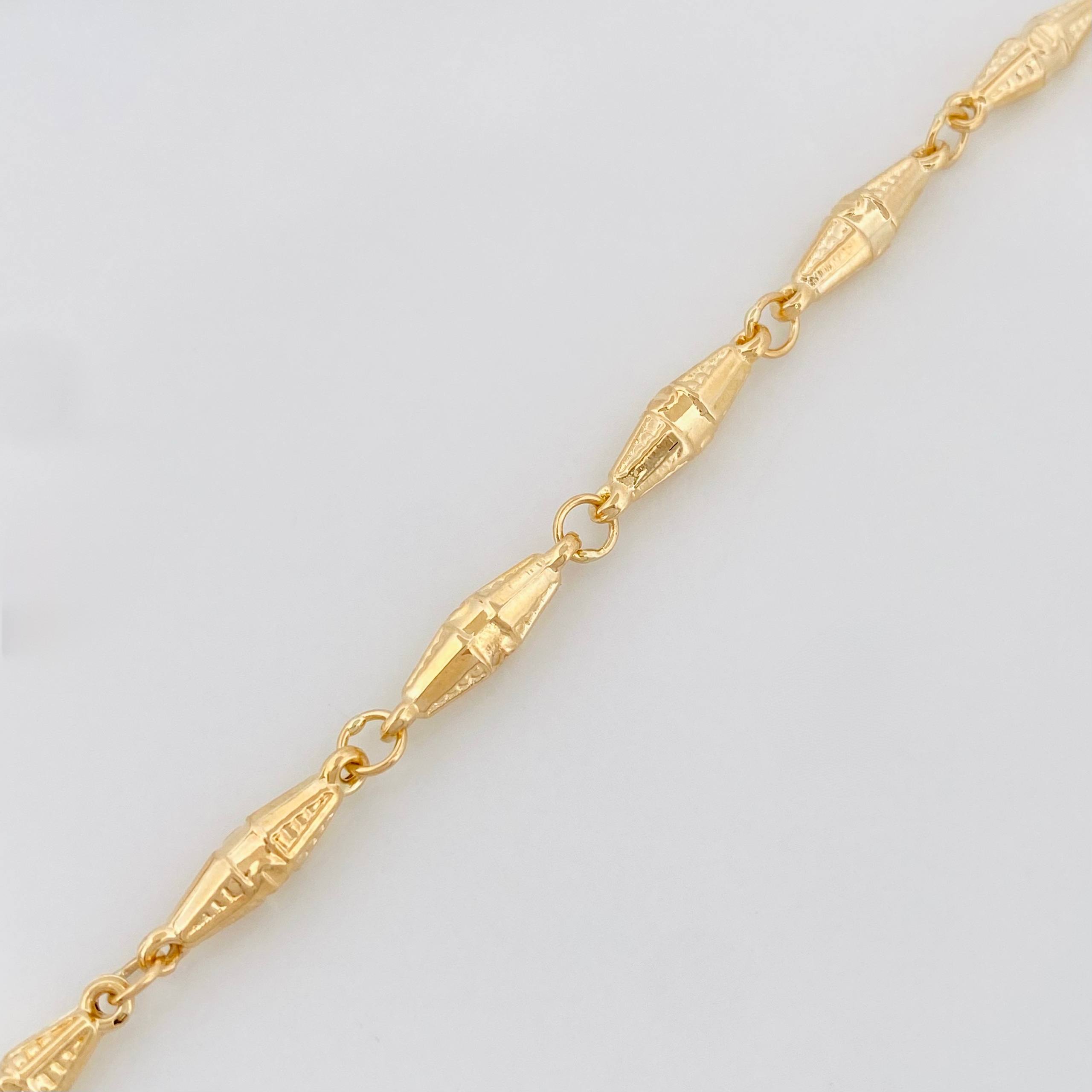 Pulso Rustico Dubai 3.7g / 21cm / 3.75mm Oro Amarillo 18K