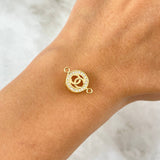 Herraje Circulo Ola Cruzada 1.25gr / 1.6cm / Circones Blancos Oro Amarillo