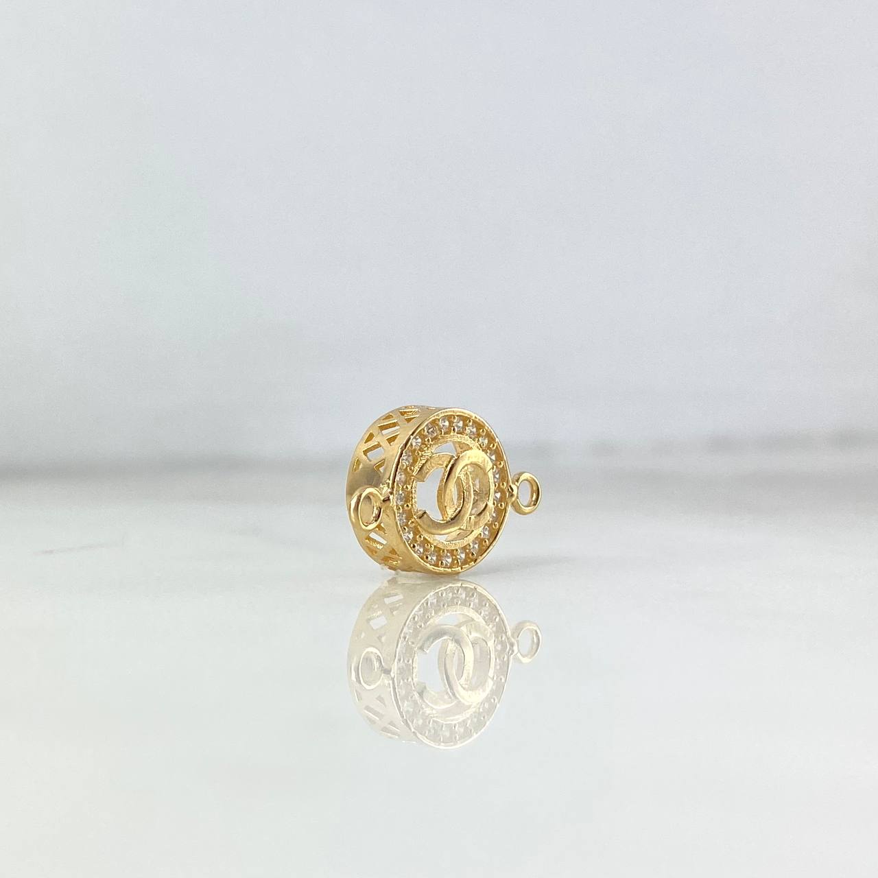 Herraje Circulo Ola Cruzada 1.35gr / 1.6cm / Circones Blancos Oro Amarillo