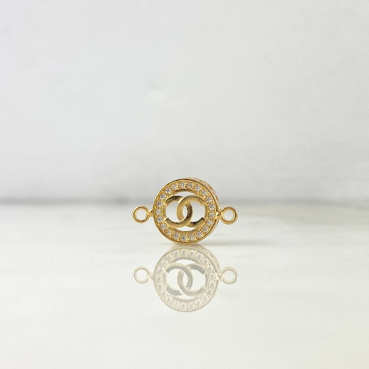 Herraje Circulo Ola Cruzada 1.25gr / 1.6cm / Circones Blancos Oro Amarillo