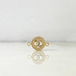 Herraje Circulo Ola Cruzada 1.25gr / 1.6cm / Circones Blancos Oro Amarillo