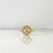 Herraje Circulo Ola Cruzada 1.3gr / 1.6cm / Circones Blancos Oro Amarillo
