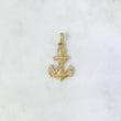 Dije Ancla Lazo 1.85gr / 2.8cm / Circones Blancos Oro Amarillo