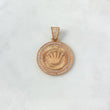 Dije Medalla Corona RX 7.05gr / 3.5cm / Circones Blancos Oro Rosa
