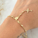 Pulso Denario Virgen Milagrosa Cruz 3.75gr / 19cm / Oro 18K