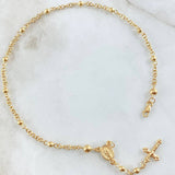 Tobillera Denario Virgen Milagrosa Crúz 4.35gr / 24.5cm / Oro 18K