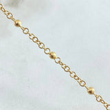 Tobillera Denario Virgen Milagrosa Crúz 4.35gr / 24.5cm / Oro 18K