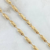 Cadena Rustica Barril Rayado 7.4gr / 60cm / Oro 18K
