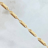 Cadena Rustica Barril Rayado 7.4gr / 60cm / Oro 18K