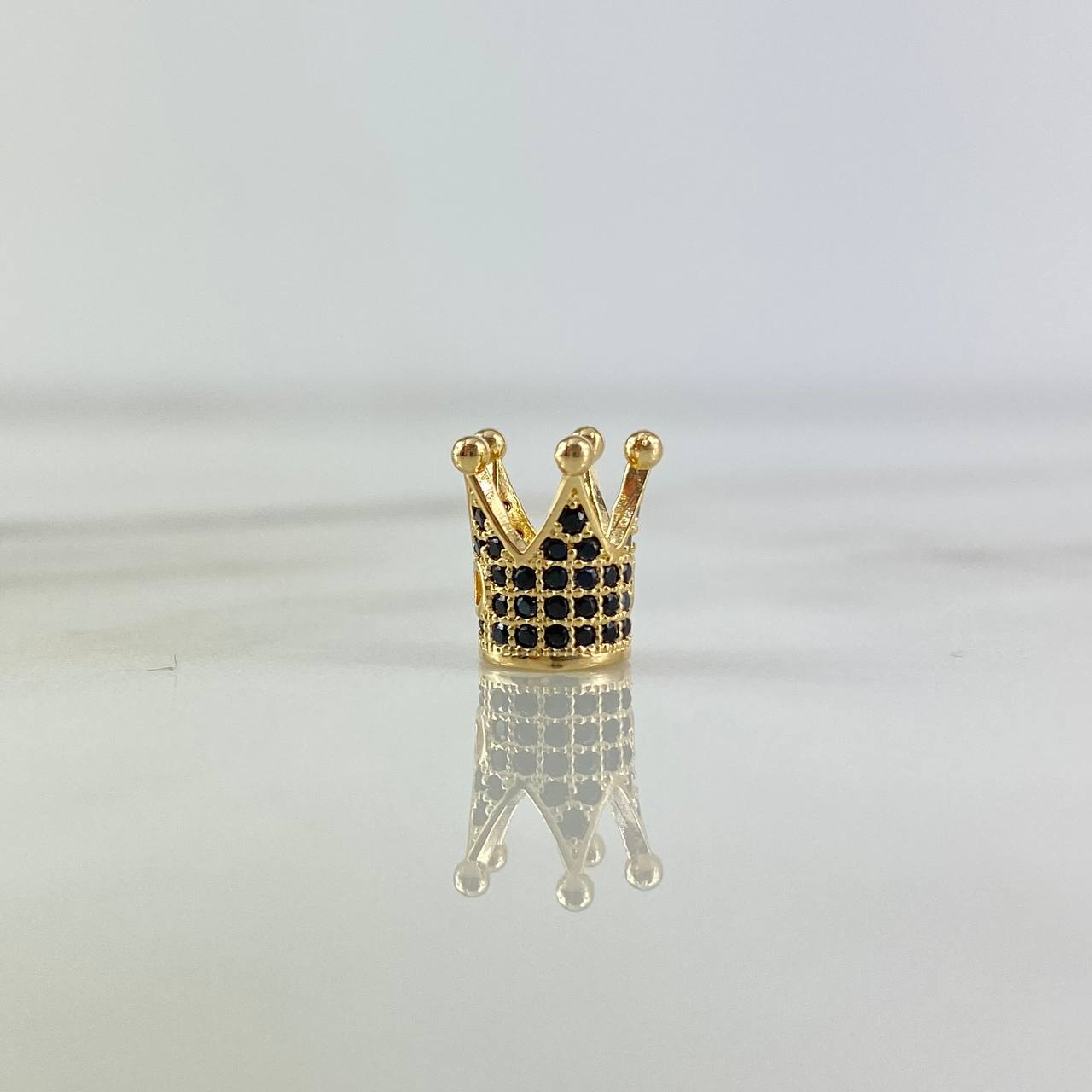 Herraje Corona 1.25gr / 0.7cm / Circones Negros Oro Amarillo