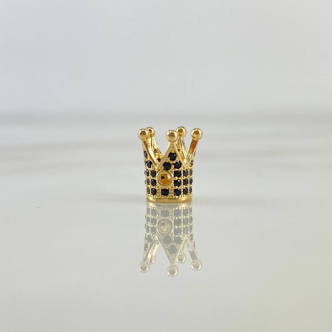 Herraje Corona 1.3gr / 0.7cm / Circones Negros Oro Amarillo