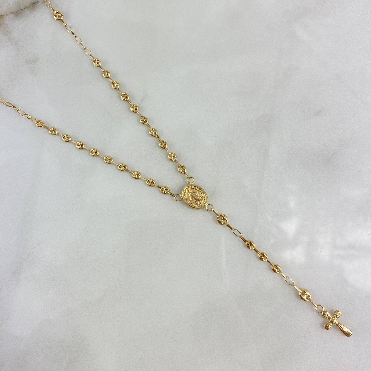 Rosario Virgen Milagrosa GC 7.1gr / 55cm / 3-4mm Oro AmarilloႣ