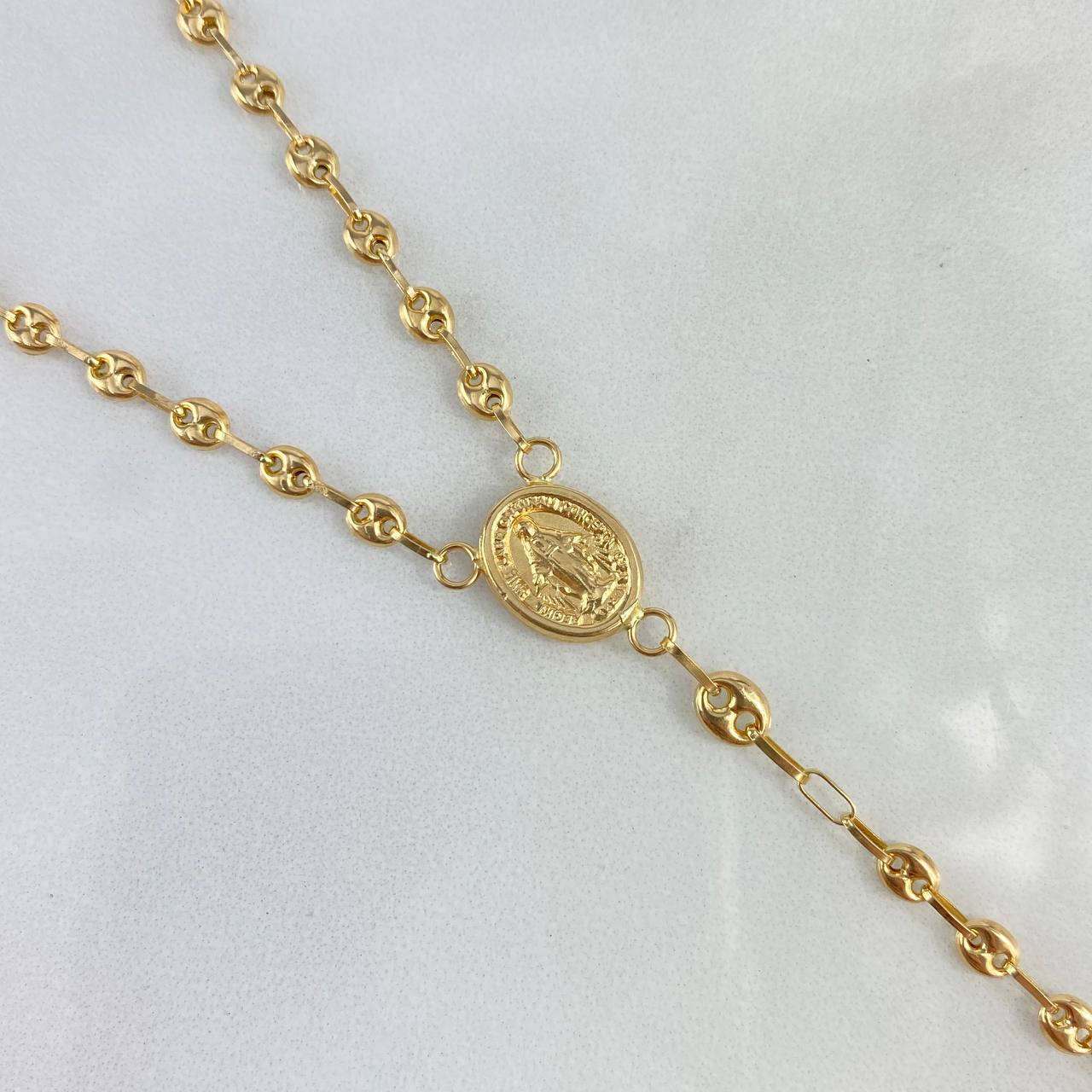 Rosario Virgen Milagrosa GC 7.1gr / 55cm / 3-4mm Oro AmarilloႣ