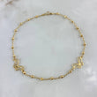 Tobillera Mariposa Filigrana 3.8gr / 27cm / 3mm Bolas Diamantadas Oro Amarillo