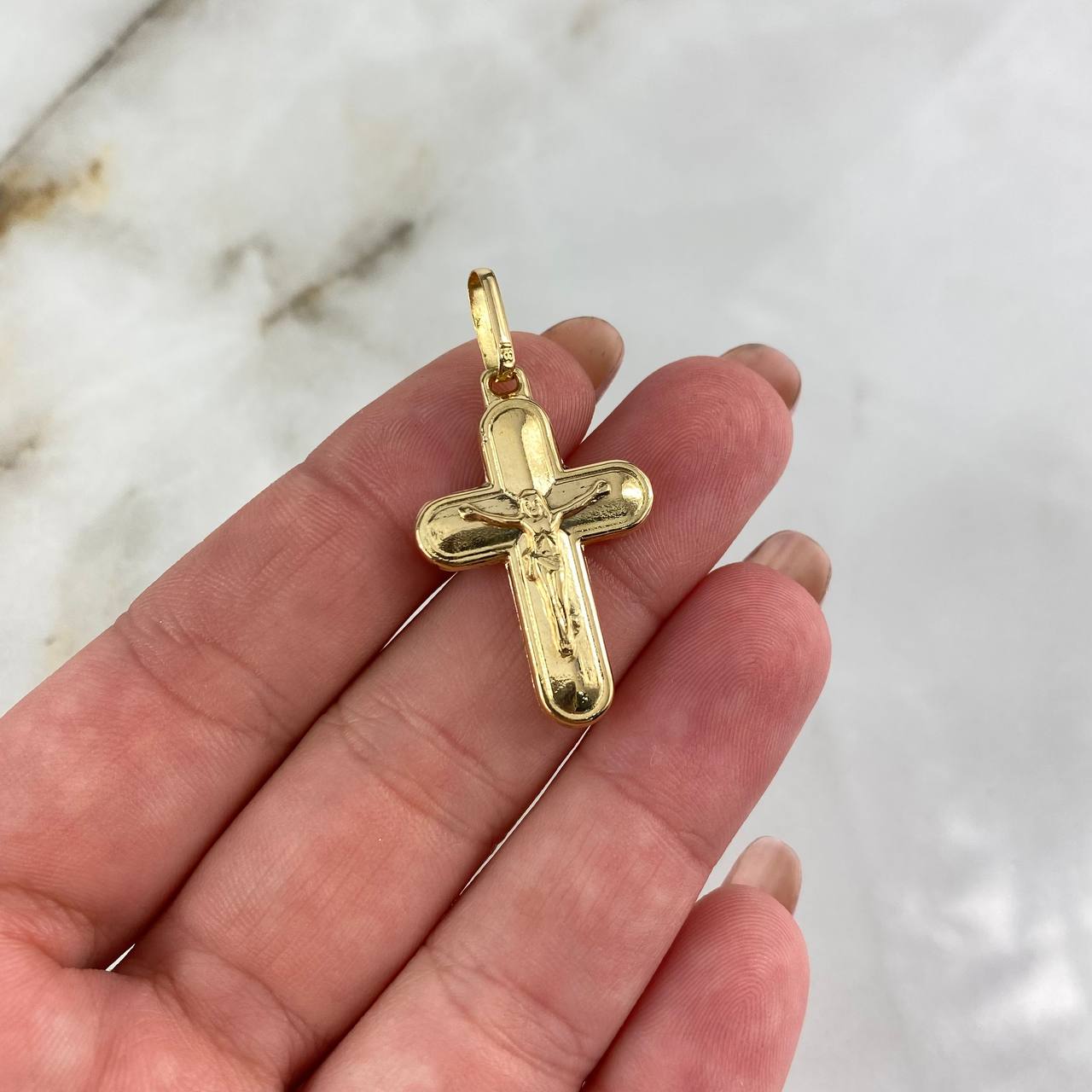 Dije Cruz Cristo 1.8gr / 3.8cm / Prismática Oro Amarillo