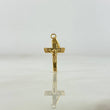 Dije Cruz Cristo 0.45gr / 2.3cm / Borde Rayado Oro Amarillo