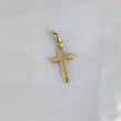 Dije Cruz 0.4gr / 2.3cm / Borde Rayado Oro AmarilloႣ