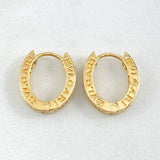 Candongas Carril Rustico 4.4gr / 1.5cm / Oro 18K