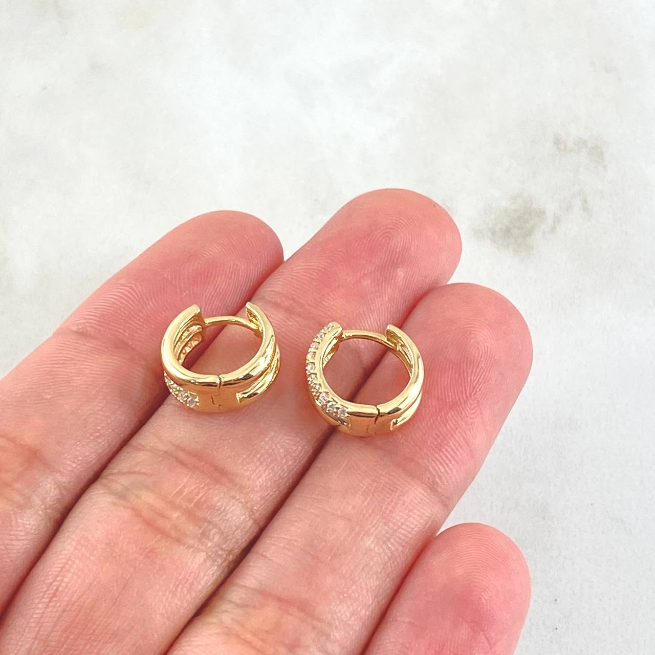 Candongas Carriles Independientes 3.1gr / 1cm / Oro 18K