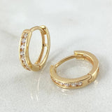 Candongas Carril 1.85gr / 1.2cm / Oro 18K