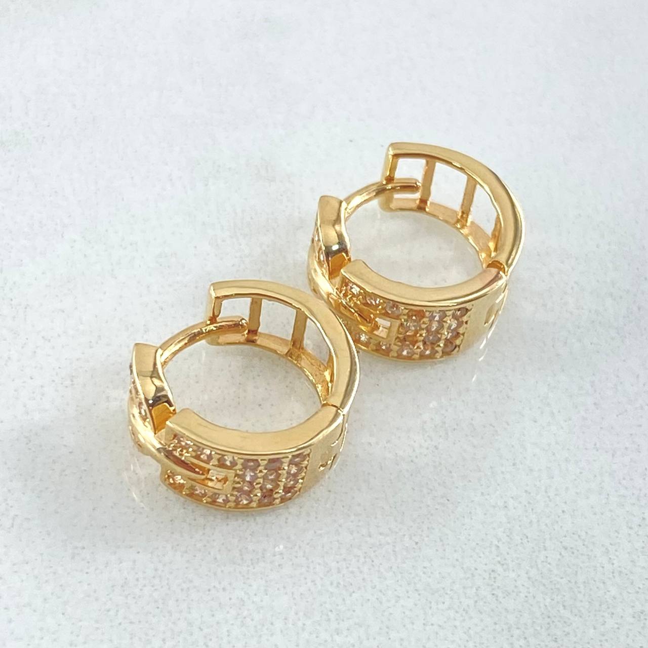 Candongas Carril Cinturon Tupido 2.9gr / 1cm / Oro 18K