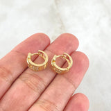 Candongas Carril Cinturon Tupido 2.9gr / 1cm / Oro 18K
