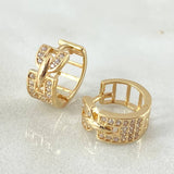 Candongas Carril Cinturon Tupido 2.9gr / 1cm / Oro 18K