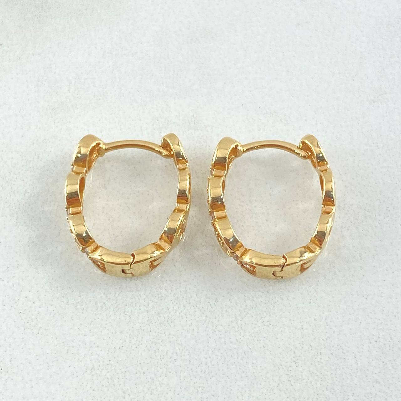 Candongas Eslabones Circulares 2.9gr / 1.5cm / Oro 18K