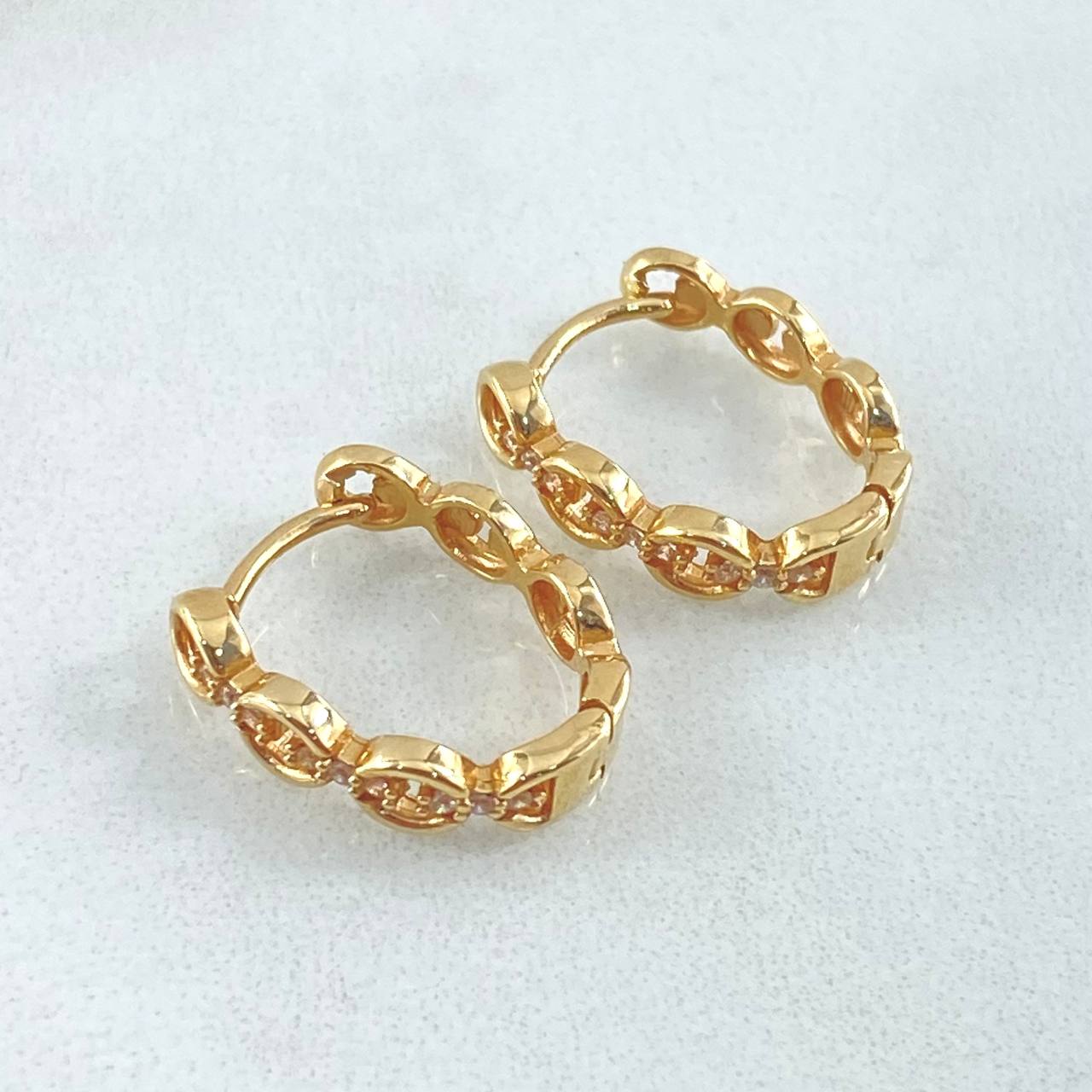 Candongas Eslabones Circulares 2.9gr / 1.5cm / Oro 18K