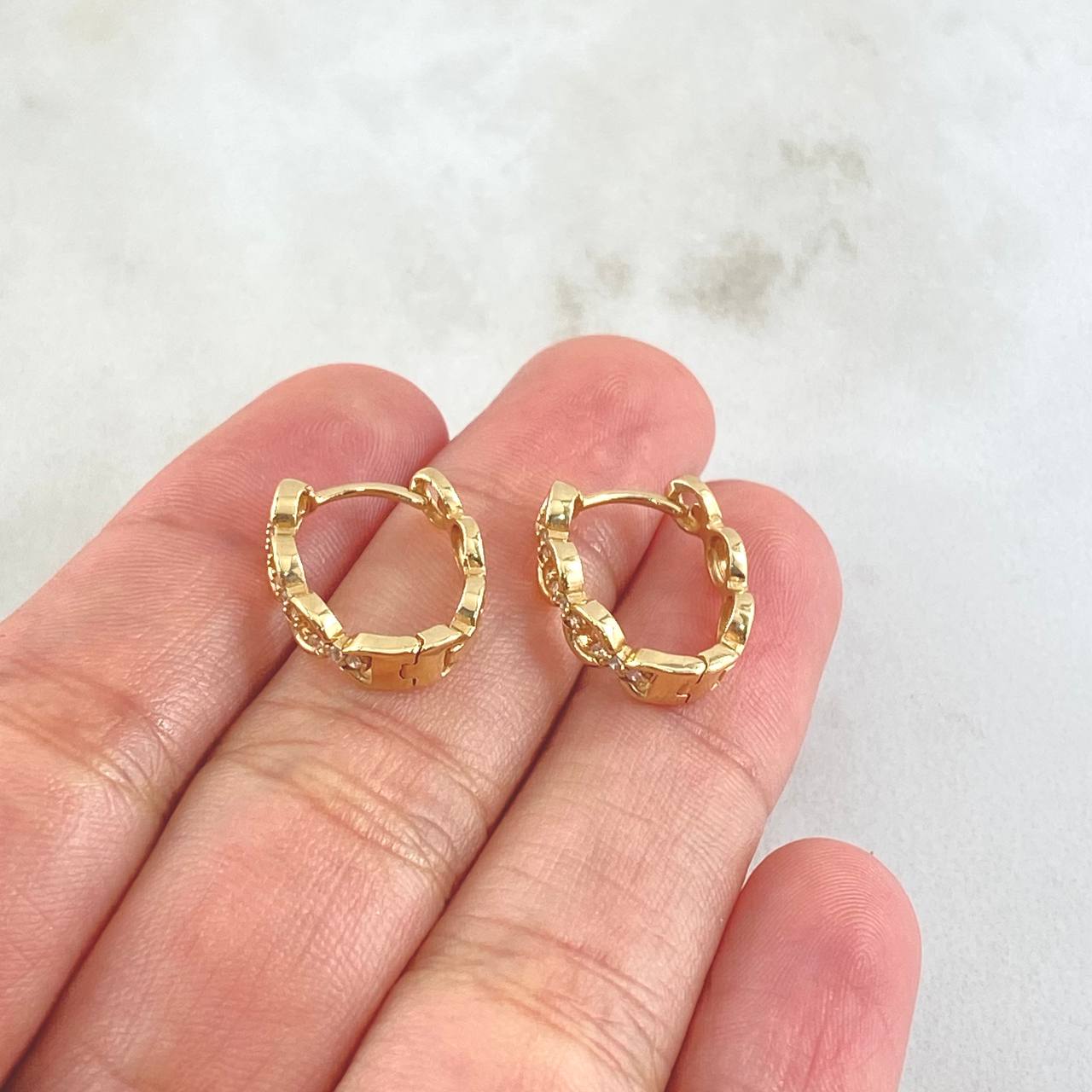 Candongas Eslabones Circulares 2.9gr / 1.5cm / Oro 18K