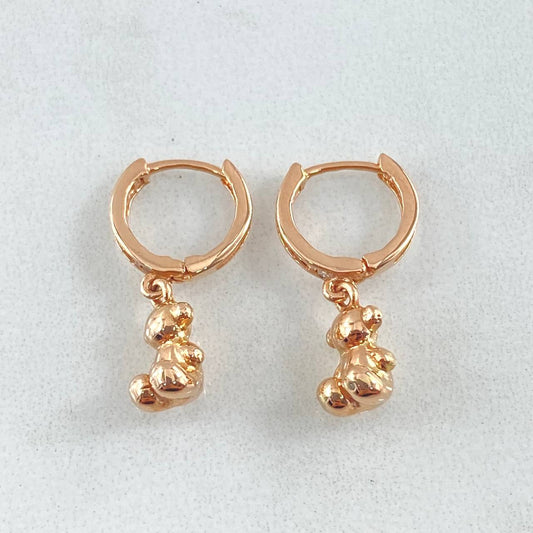Candongas Carril Oso Sin Rostro 2.75gr / 2cm / Oro 18K